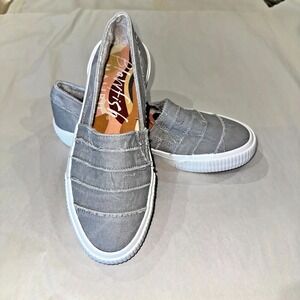 Blowfish Malibu Carter Slip-On Shoes Women's 8.5 Fog Gray Canvas NIB New in Box